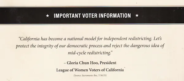 League of Women Voters of California says it did not issue support for anti-redistricting cited in mailer