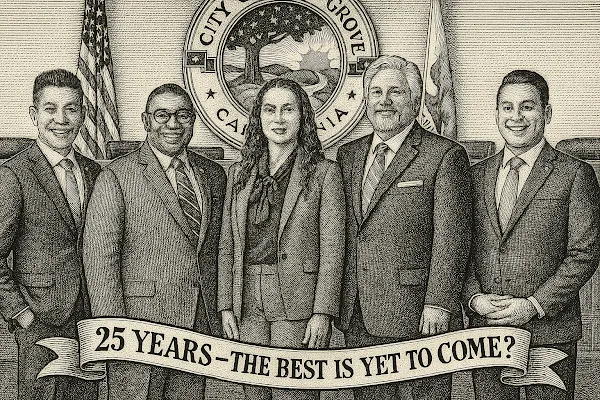Elk Grove News Minute - A Special 25th Elk Grove Birthday Greeting for the City Council, Mayor